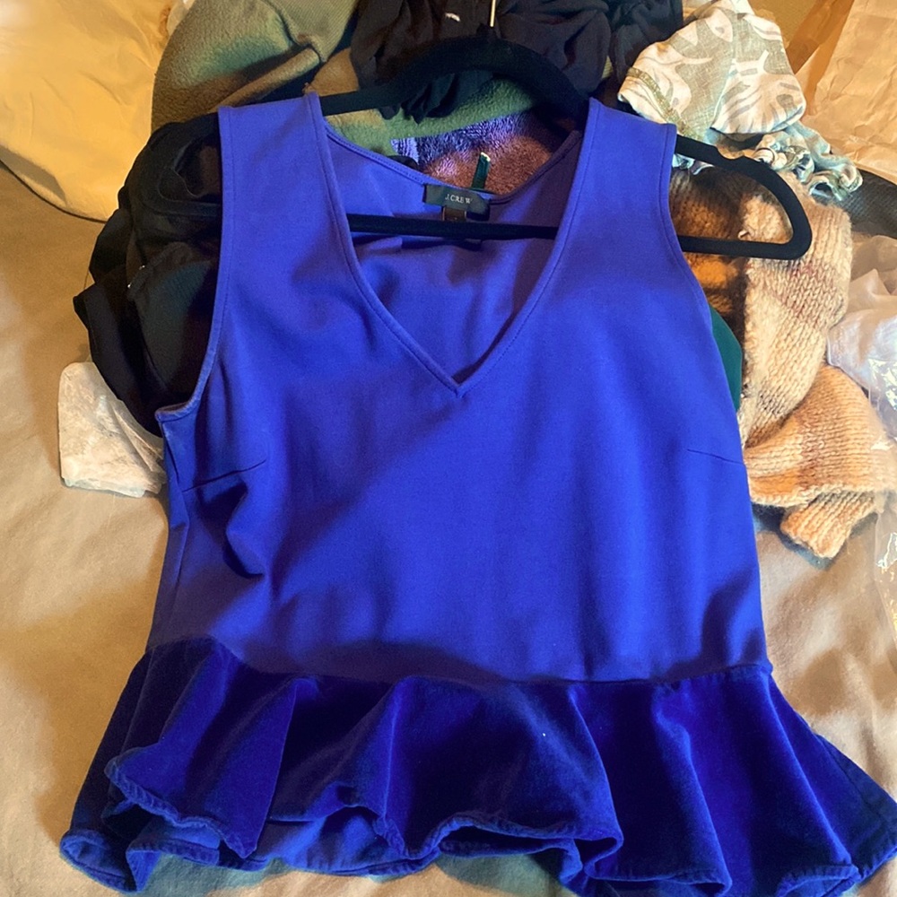 Peplum Electric Blue JCREW Top // SZ S